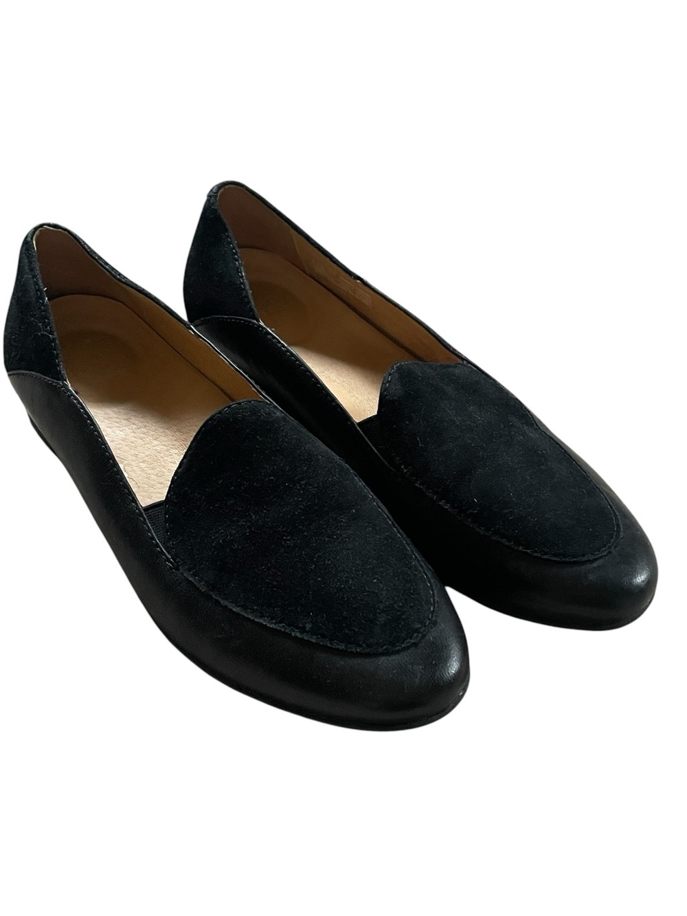 Dansko Black Suede and Leather Slip-On Loafers